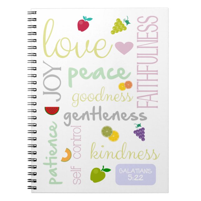 bible verse fruit of the holy spirit notebook (Front)