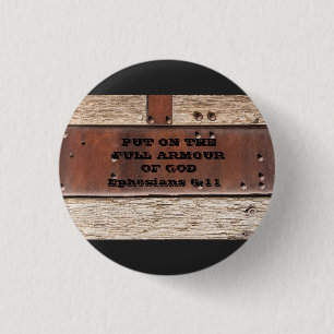 Bible Verse Full Armour of God Ephesians 3 Cm Round Badge