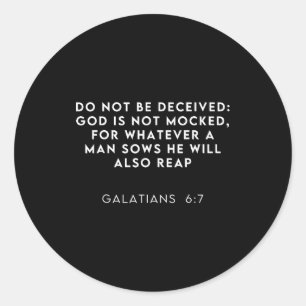 Bible Verse Galatian 6_7 Funny Meme Viral Christia Classic Round Sticker