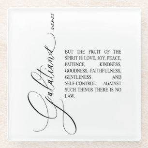 Bible verse Galatians Glass Coaster