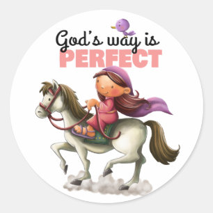 Bible verse girl on horse sticker page