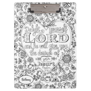 Bible Verse Girly Hand Lettered Scripture Floral Clipboard