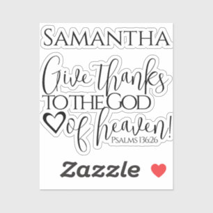 Bible Verse Give Thanks Christian Modern Script