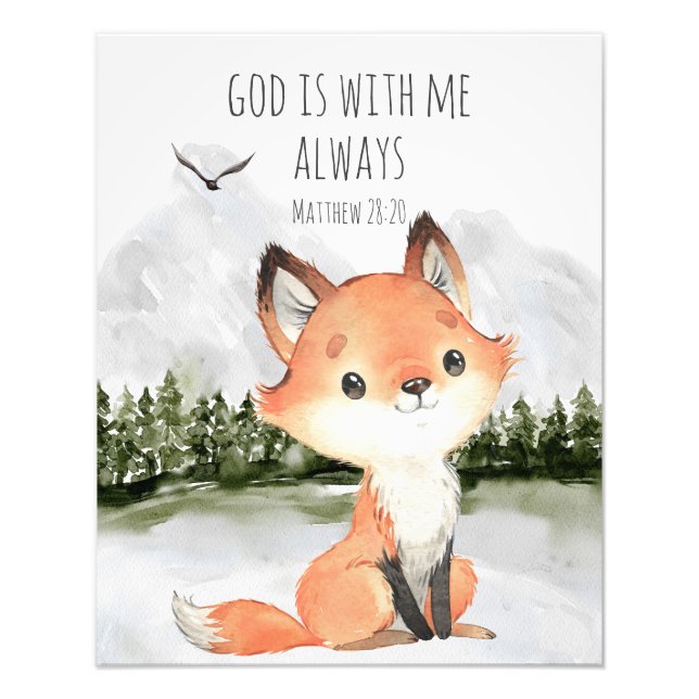 Bible Verse God is with me Always Matthew 28:20 Photo Print (Front)
