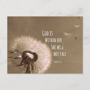 Bible Verse: God is within her, she will not fall Postcard