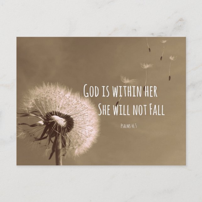 Bible Verse: God is within her, she will not fall Postcard (Front)