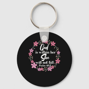 Bible Verse God Is Within Her She Will Not Fall Ps Key Ring