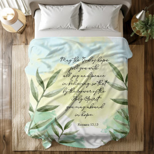 Bible verse green leaves Fleece Blanket