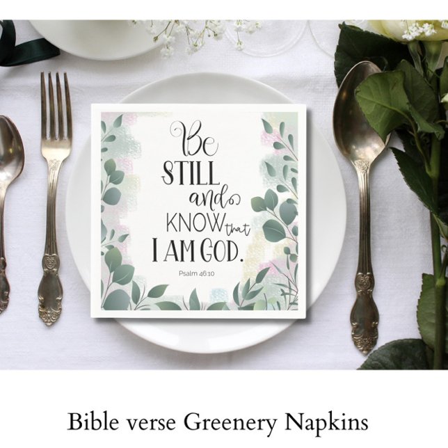 Bible verse Greenery Napkin (Creator Uploaded)
