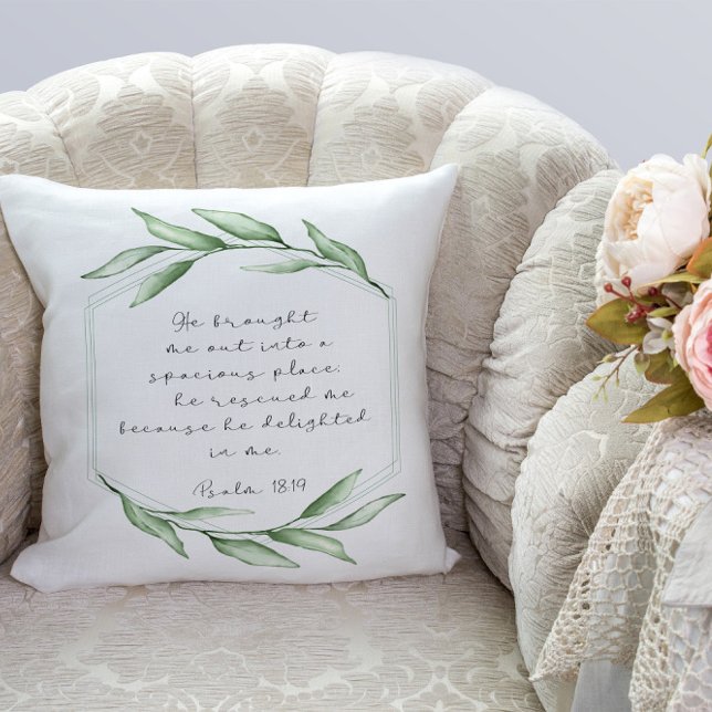 Bible verse greenery  throw pillows (Creator Uploaded)