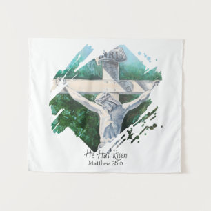 Bible Verse He Is Risen Faith Personalise Tapestry
