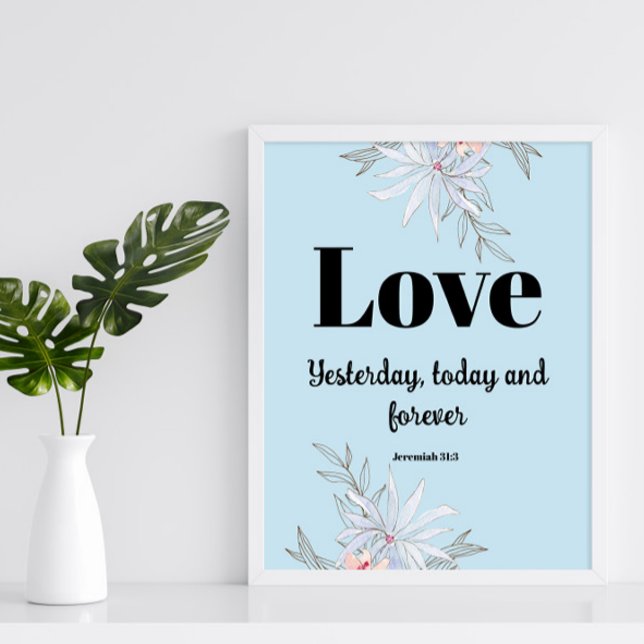 Bible verse Hebrews Blue Floral  Poster (Creator Uploaded)