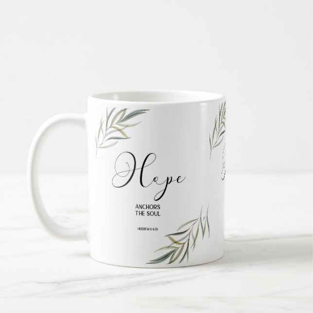 Bible verse Hebrews leaves scripture  Coffee Mug (Left)