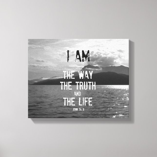 Bible Verse: I am the Way, Truth, Life Canvas Print (Front)