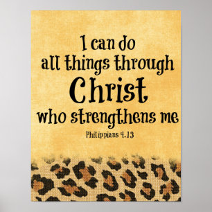 Bible Verse: I can do all things through Christ Poster