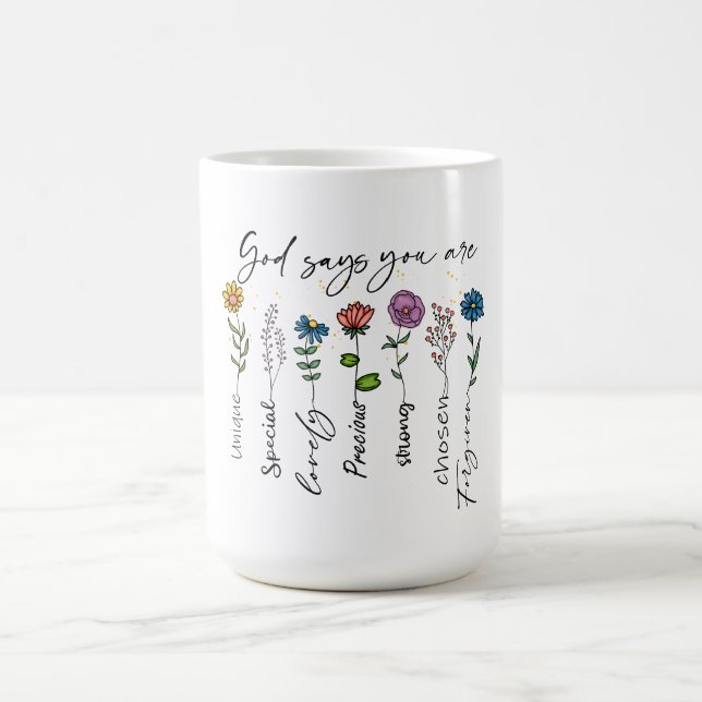 Bible Verse Inspiration Wildflower Christian Quote Coffee Mug (Center)