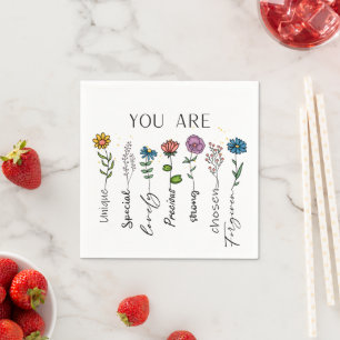 Bible Verse Inspiration Wildflower Positive Quote Napkin
