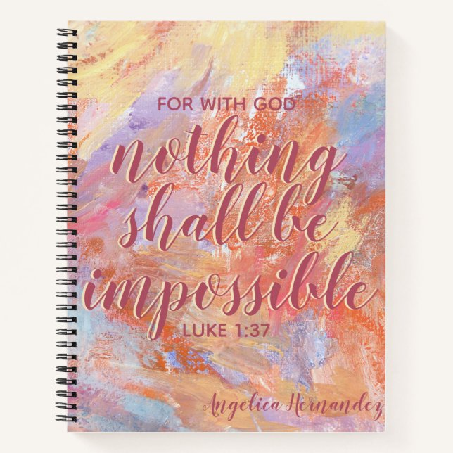Bible Verse Inspirational Faith Spiral Notebook (Front)