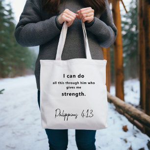 Bible verse Inspirational Philippians Tote Bag