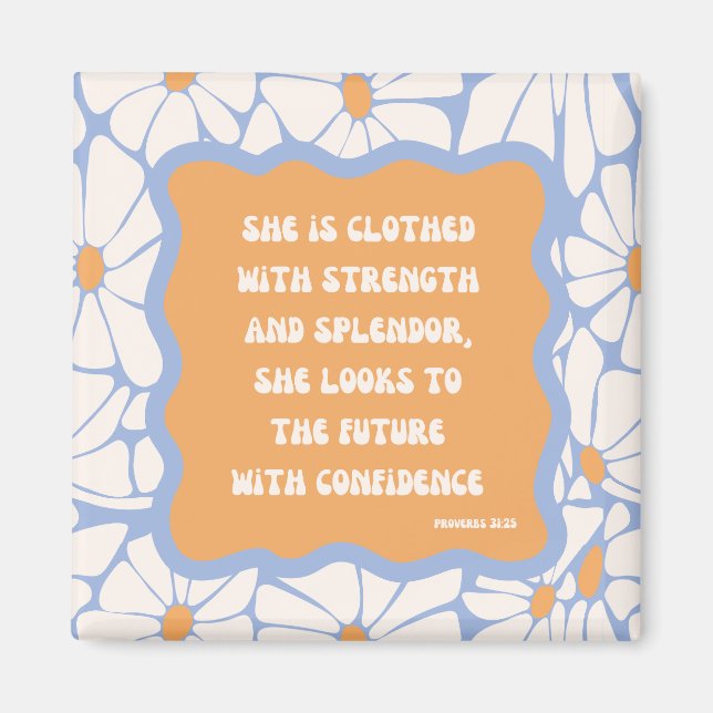 Bible Verse Inspirational Quote Scripture Daisy Magnet (Front)