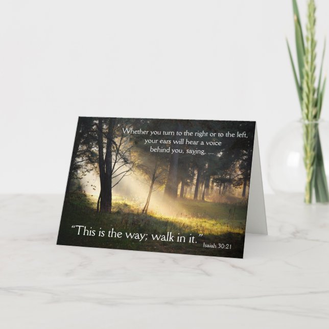 Bible Verse Isaiah 30:21 Greeting Card (Front)
