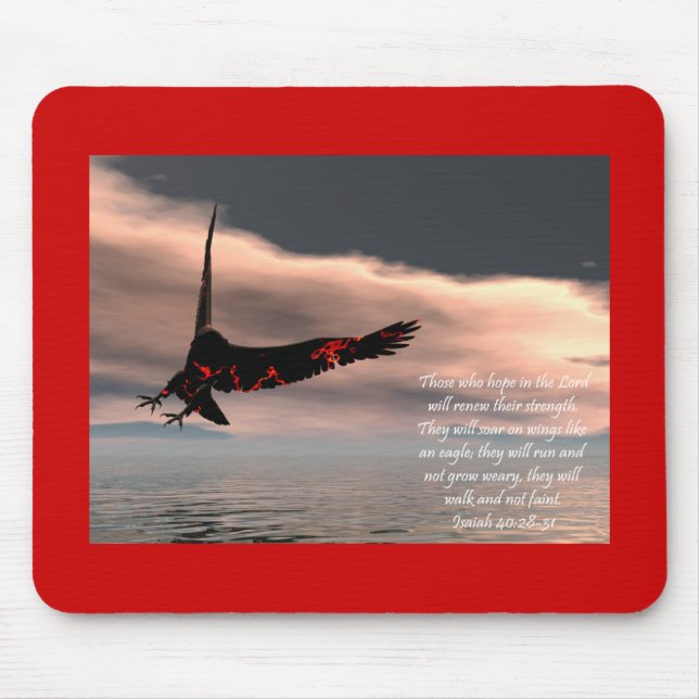 Bible Verse Isaiah 40: 28-31 with Eagle Mouse Mat (Front)