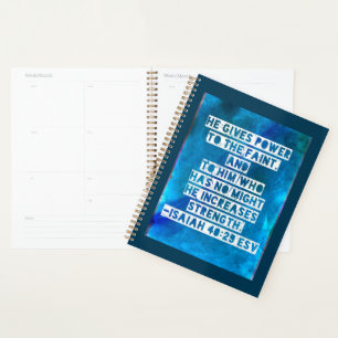 Bible Verse Isaiah 40:29 Planner