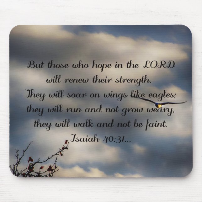 Bible Verse Isaiah 40:31 Mouse Mat (Front)