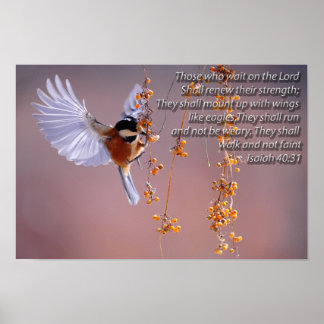 Bible Verse Isaiah 40:31 with Bird Motivational Poster