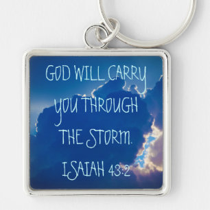 Bible verse Isaiah 43:2 key chain