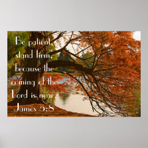 Bible verse James 5:8 autumn poster