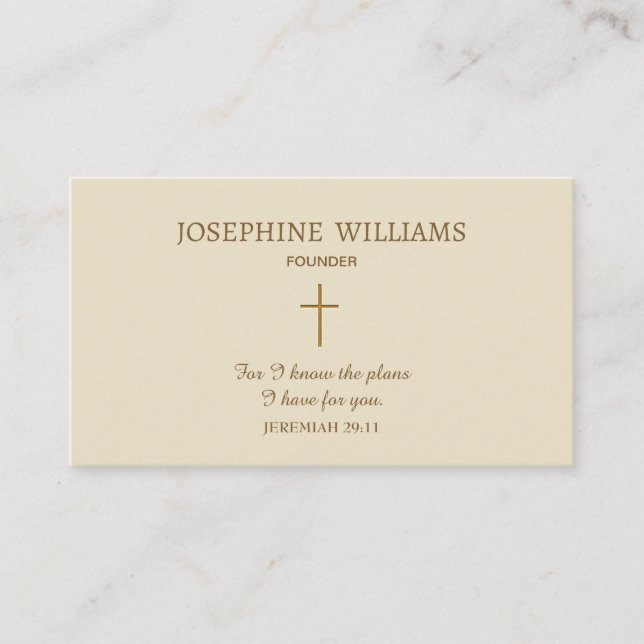 Bible Verse Jeremiah 29:11 Christian Business Card (Front)