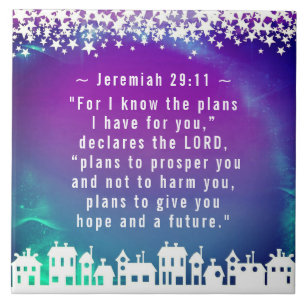 Bible Verse Jeremiah 29:11 Christmas Village Tile
