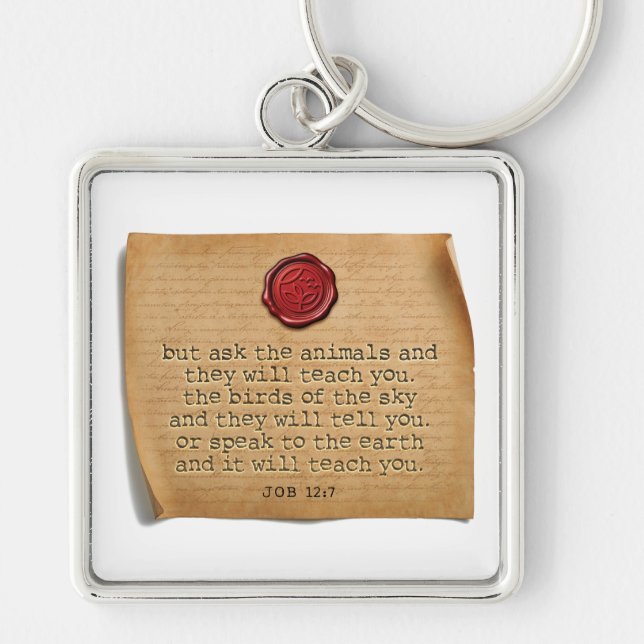 BIBLE VERSE - Job 12:7 - Keychain (Front)