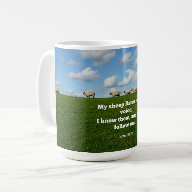 Bible verse, John 10:27, Coffee Mug (Front Left)