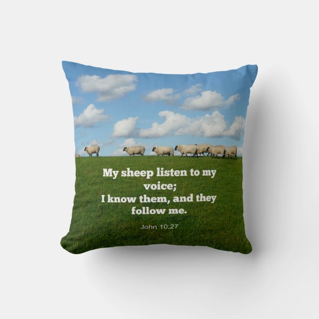Bible verse, John 10:27, Cushion (Front)