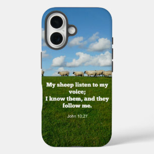 Bible verse, John 10:27, My sheep... iPhone 16 Case
