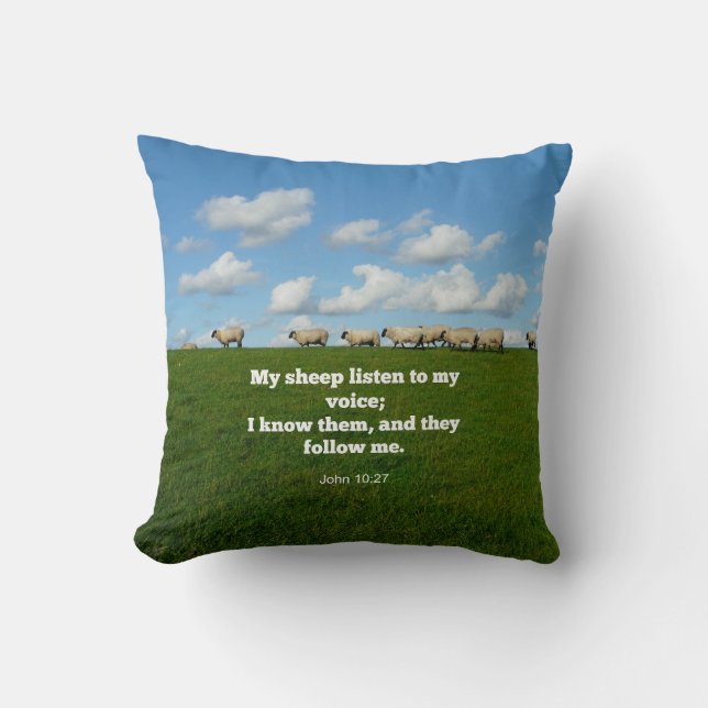 Bible verse, John 10:27, My sheep... Cushion (Front)