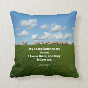 Bible verse, John 10:27, My sheep... Cushion