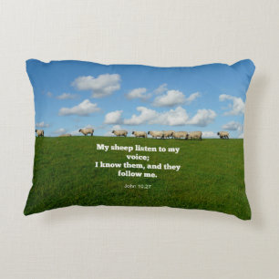 Bible verse, John 10:27, My sheep... Decorative Cushion
