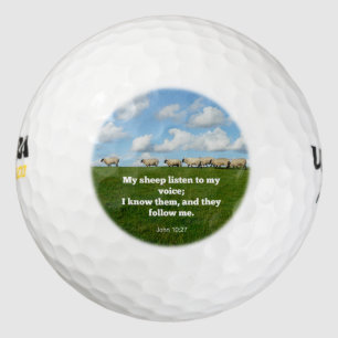 Bible verse, John 10:27, My sheep... Golf Balls