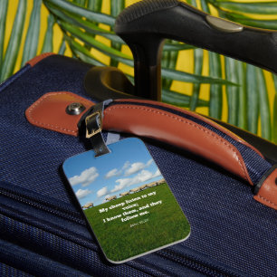 Bible verse, John 10:27, My sheep... Luggage Tag