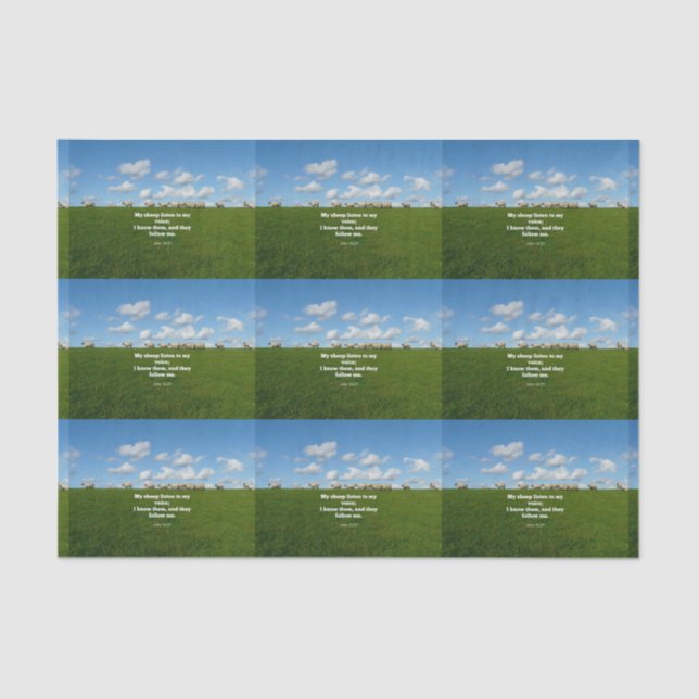 Bible verse, John 10:27, My sheep... Tissue Paper (Front)
