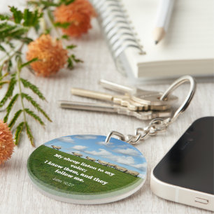 Bible verse, John 10:27, sheep, Key Ring