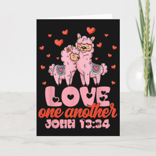Bible Verse John 13&#; Llama Valentine Christian Card