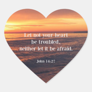 Bible verse, John 14 27 Heart Sticker