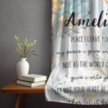 Bible Verse, John 14:27 WIth Name, Boho Floral