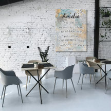 Bible Verse, John 14:27 WIth Name, Boho Floral