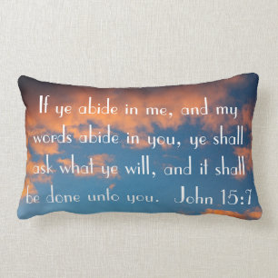 bible verse John 15:7 prayer Lumbar Cushion