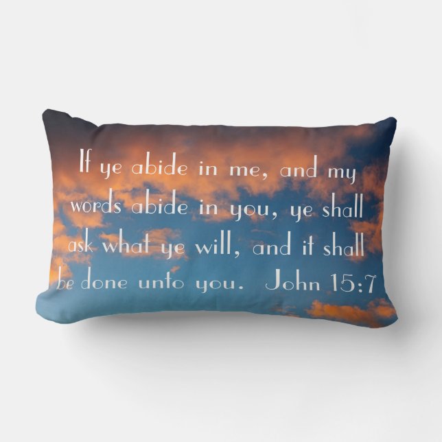 bible verse John 15:7 prayer Lumbar Cushion (Front)